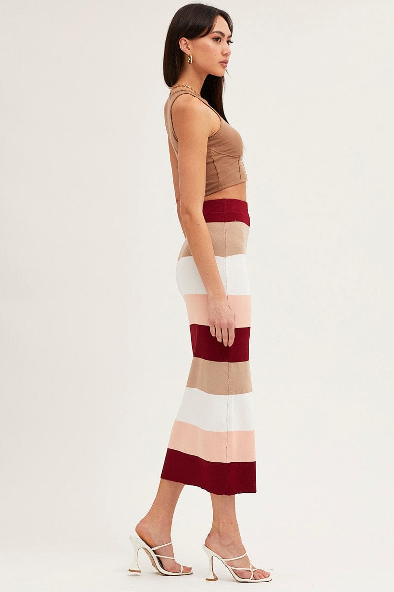 Multi Knit Midi Skirt