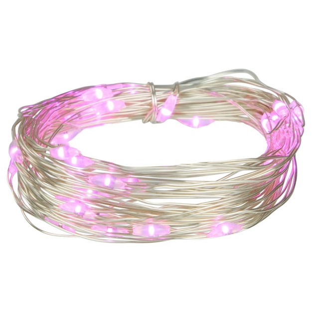 Northlight 50 count Pink Led Micro Fairy Christmas Lights 16ft Copper Wire