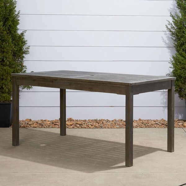 Renaissance Outdoor Rectangular Handscraped Wood Patio Dining Table