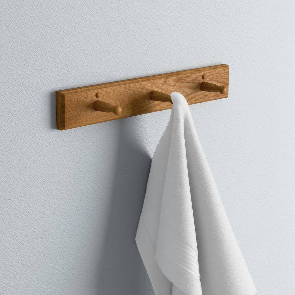 Design House Dalton Triple Robe Hook in Honey Oak 561225