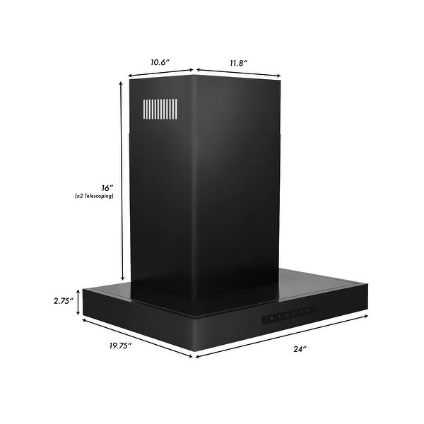 ZLINE Black Stainless Convertible Vent Wall Mount Range Hood