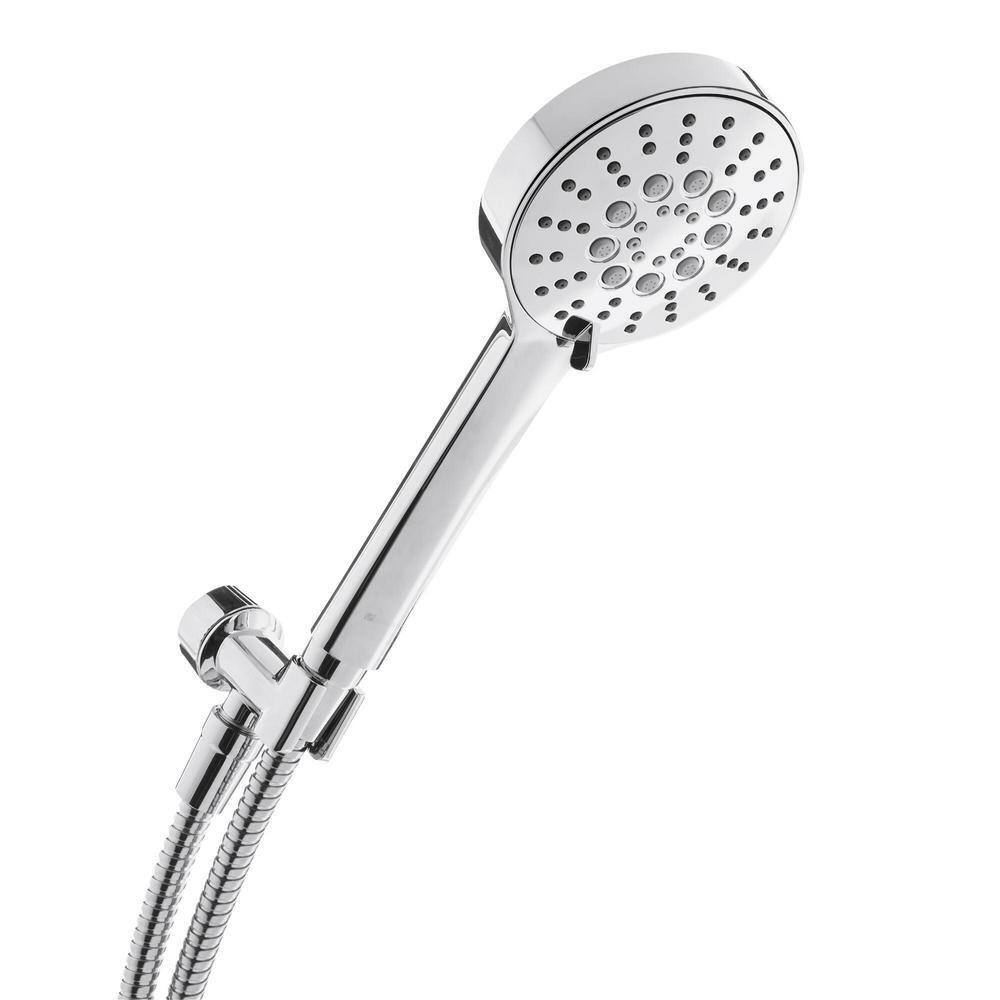 Glacier Bay Modern 6-Spray 4.5 in. Single Wall Mount Handheld Adjustable Shower Head in Chrome HD58303-2401