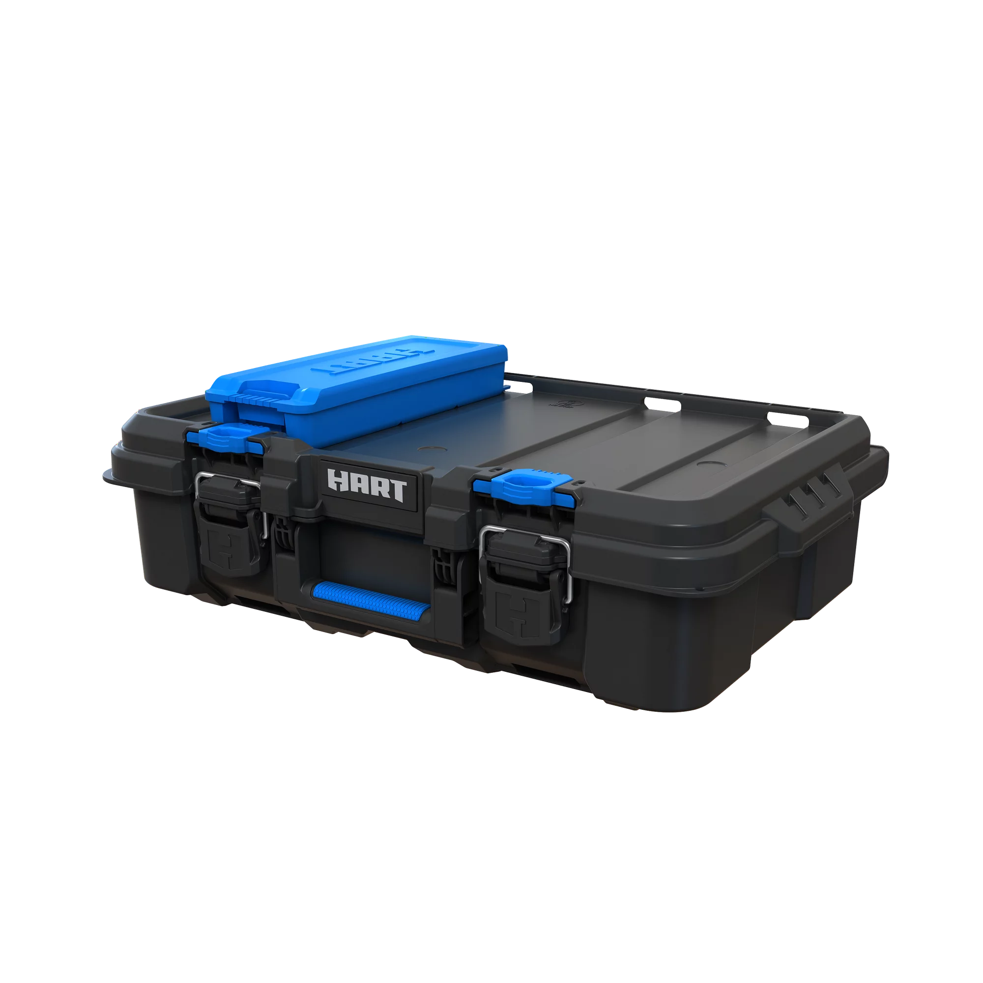 HART 252719 Stack System Tool Box with Small Blue Organizer and Dividers， Fits HART's Modular Storage System