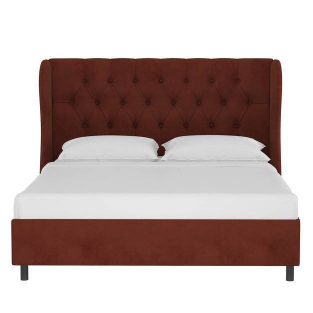 Skyline Furniture Wingback Platform Bed Velvet