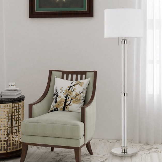 Metal Montilla Acrylic Floor Lamp With Fabric Shade Cal Lighting