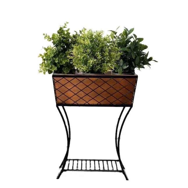 Copper Plated Metal Plant Stand Latest Arrival Premium Look Decorating Planter for Balcony Decoration hot selling price Home