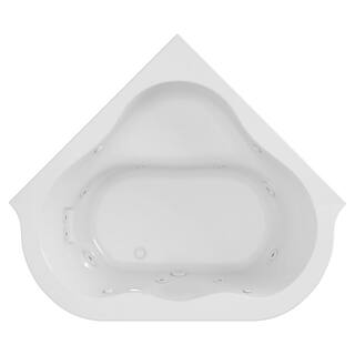 American Standard EverClean 77 in. x 66 in. Neo Angle Acrylic Drop-In Whirlpool Bathtub with Left Drain and Heater in White VB6060EZ-1599.020