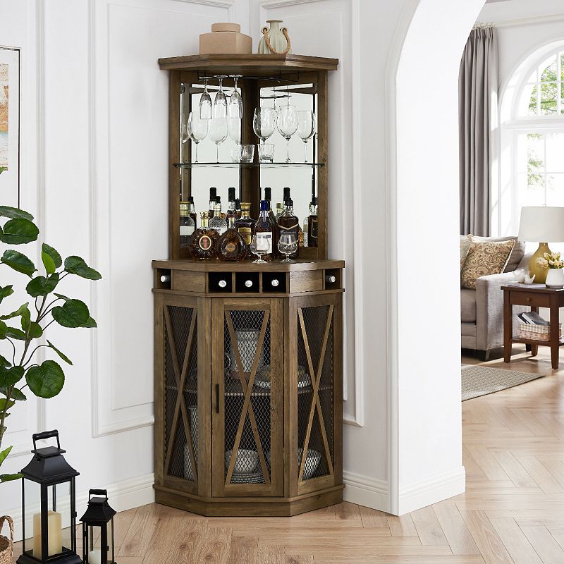 Mesh Door Corner Bar Storage Cabinet