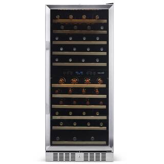 NewAir Dual Zone 116-Bottle Built-In Wine Cooler Fridge with Smooth Rolling Shelves and Quiet Operation - Stainless Steel AWR-1160DB