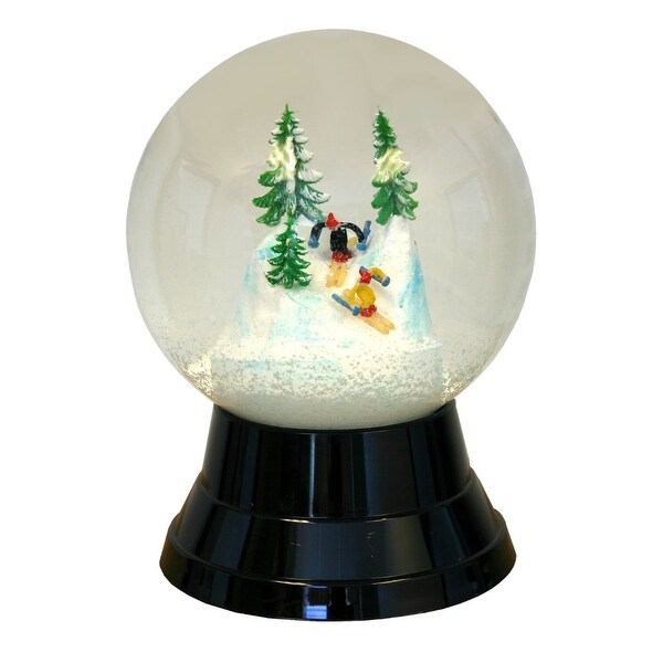 7 Perzy Large Skiers Christmas Snow Globe