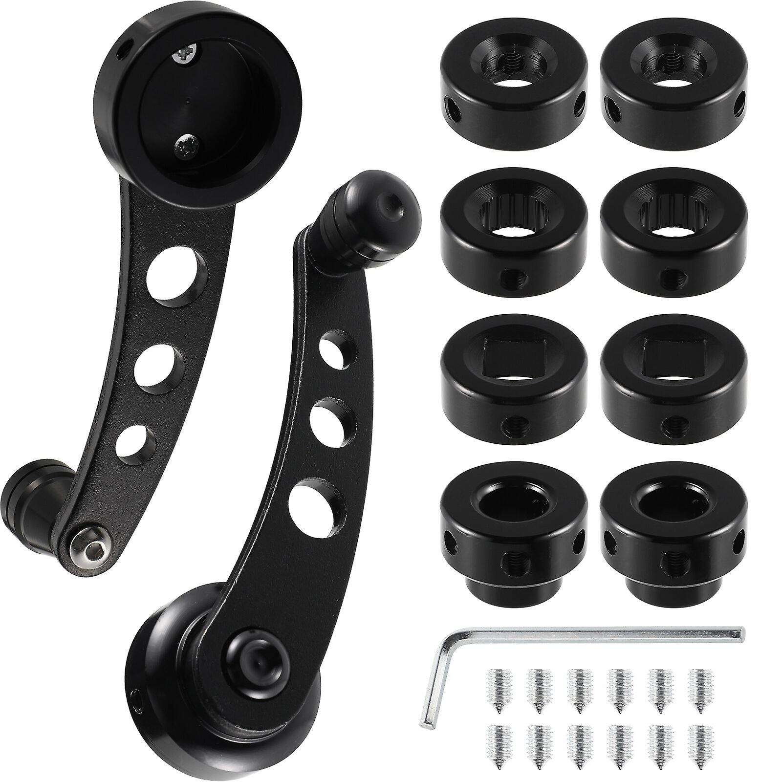 1 Set Car Window Shake Handle Winders Crank Rocker Aluminum Universal Doors Crank Handles Left Right Set Car Door Accessories (black)