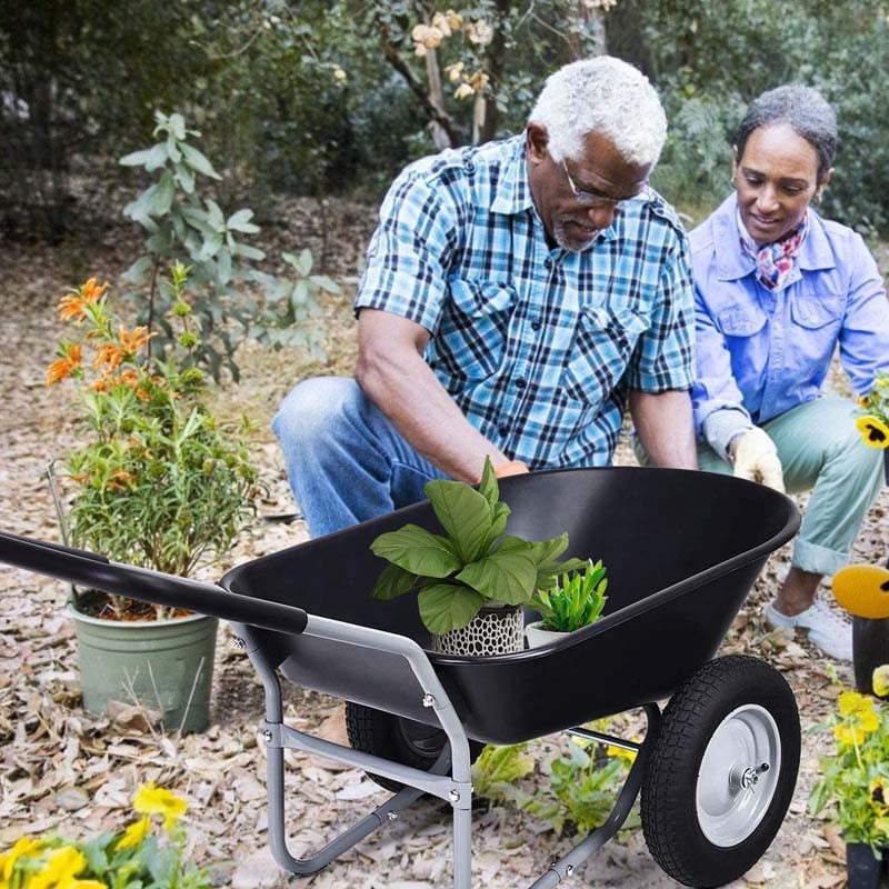 2 Wheel Wheelbarrow Garden Cart Heavy-duty Dolly Utility Car