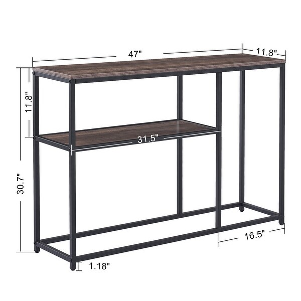 Mcombo Narrow Console Table， Sofa Table Small TV Entryway Table with Storage Shelf， Buffet Table for Hallway Living Room