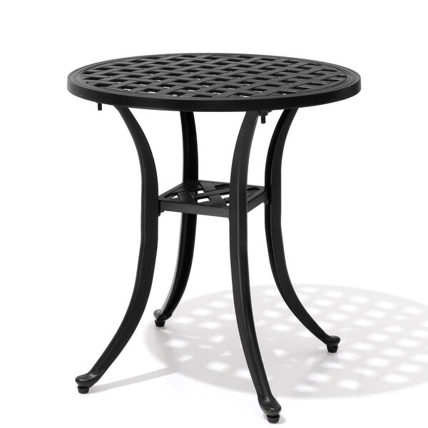 Outdoor Cast Aluminum Side Table Small Patio Coffee Table