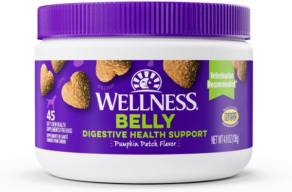 Wellness Belly Digestive Belly Support Pumpkin Flavor Chew Supplements for Dogs