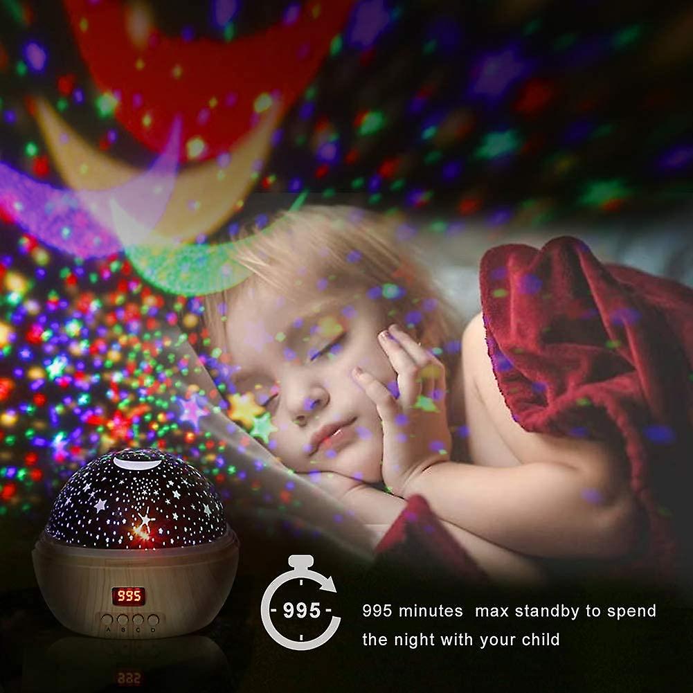 Kids Star Projector Night Lights With Timer Baby Moon Star Lamp 360 Degree Rotating Starry Nightlight Gifts For 3 To 12 Year Old Boys Girls Nursery Ch