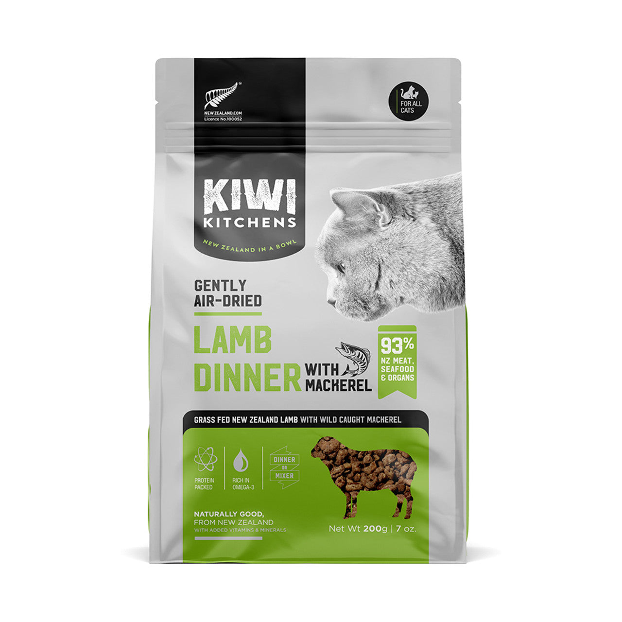 Kiwi Kitchens Air Dried Lamb and Mackerel Cat Dinner 7oz;