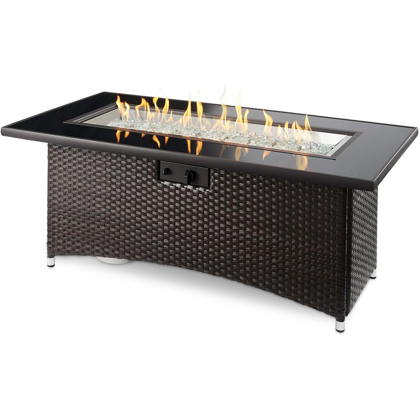 Lakeview Laneville 59-Inch Linear Propane Gas Fire Pit Table with 42-Inch Crystal Fire Burner