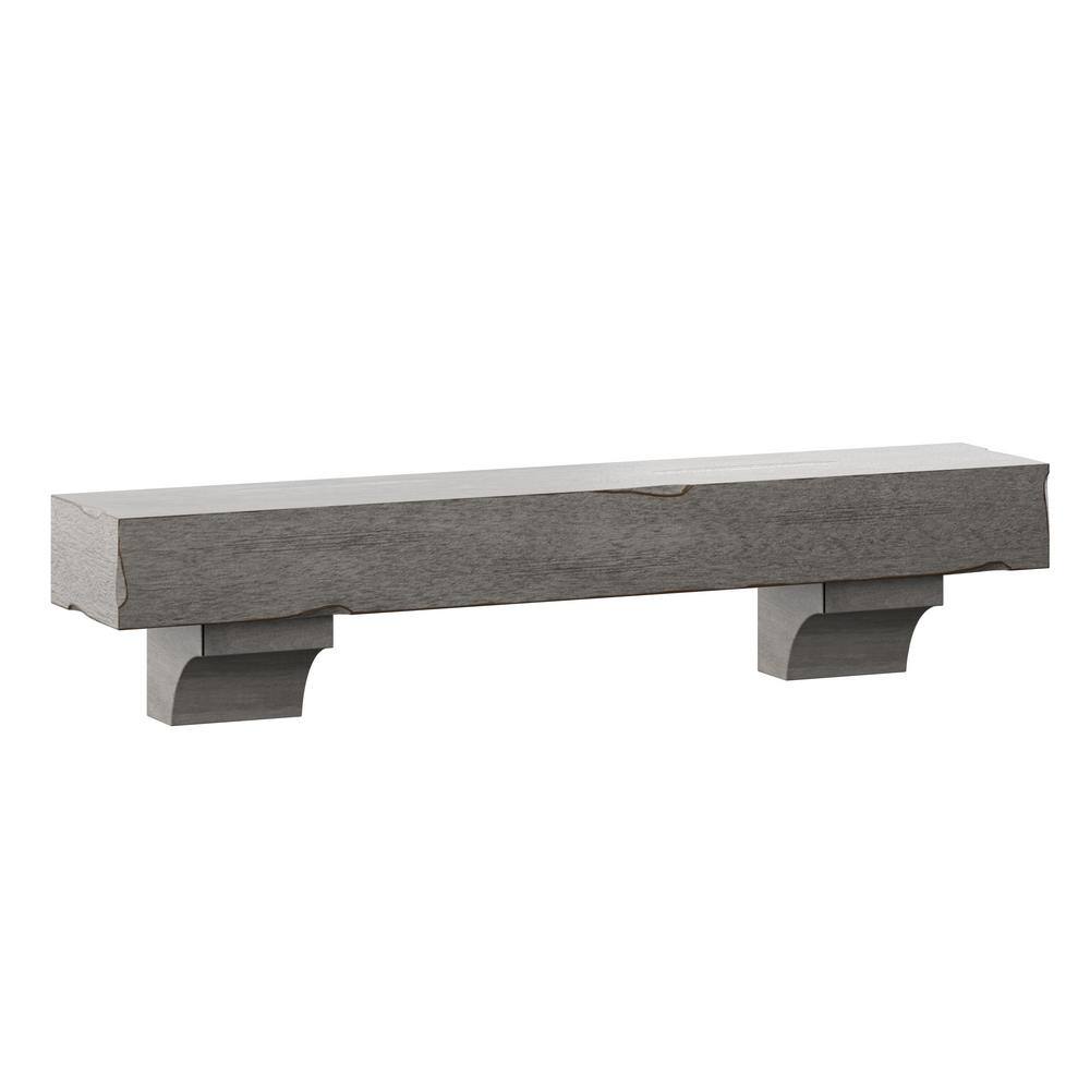 Twin Star Home 48 in. Weathered Gray Cap-Shelf Mantel MS48-6210-B523