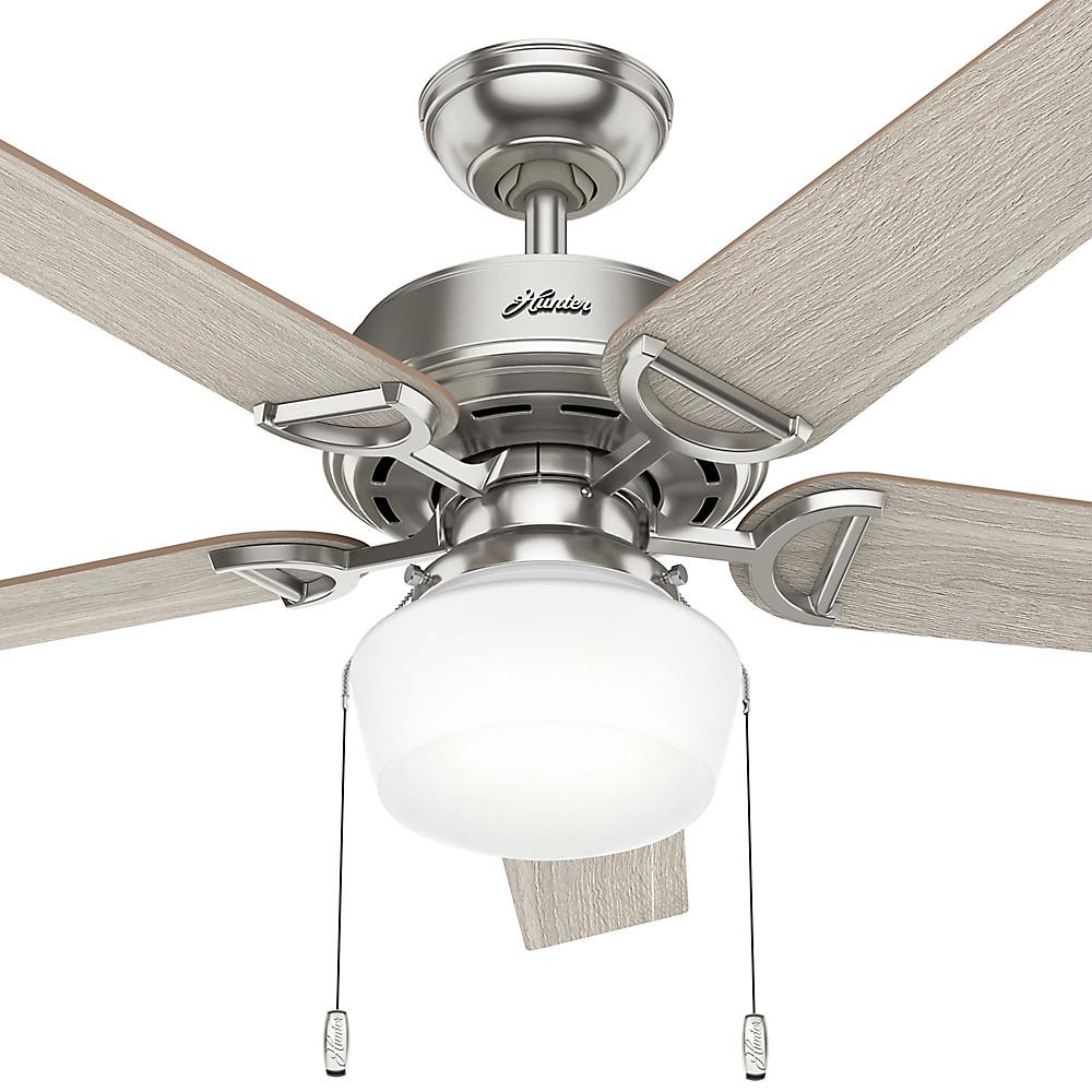 Hunter 52 Viola Brushed Nickel Ceiling Fan with Light Kit and Pull Chain