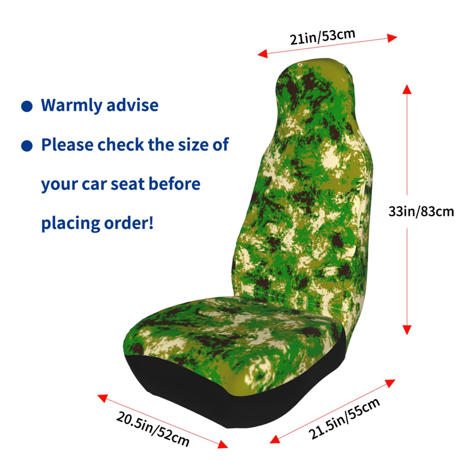 Camouflage Art Design Car Front Seat Covers Protectors ， Abstract Automotive Seat Covers for Cars Trucks Suv