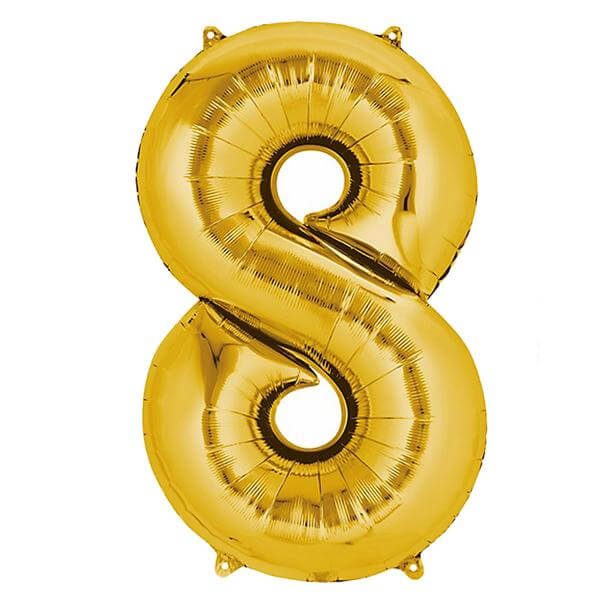 Shiny Metallic Gold Mylar Foil Helium/Air Number and Letter Balloons 40