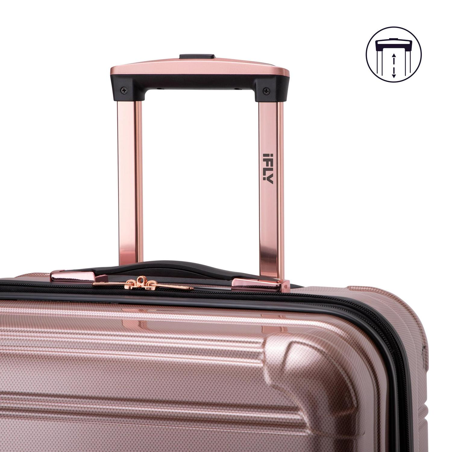 iFLY Hard Sided Fibertech 28 Checked Luggage， Rose Gold Luggage