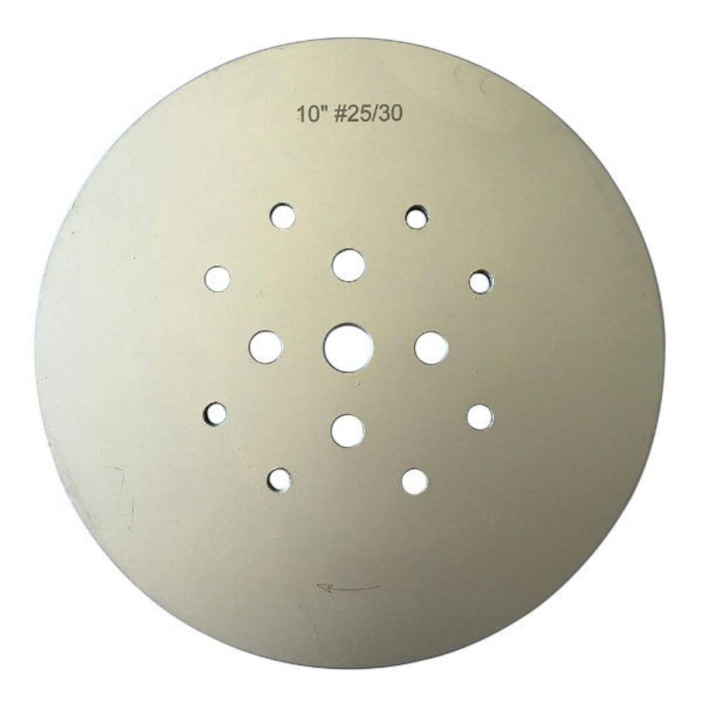 EDiamondTools 10 in. Diamond Grinding Disc Plate for Floor Grinders 20 Turbo Segments #3040 Grit 4 x 38 in. Threaded Bolt Holes GHS1020C30_THD