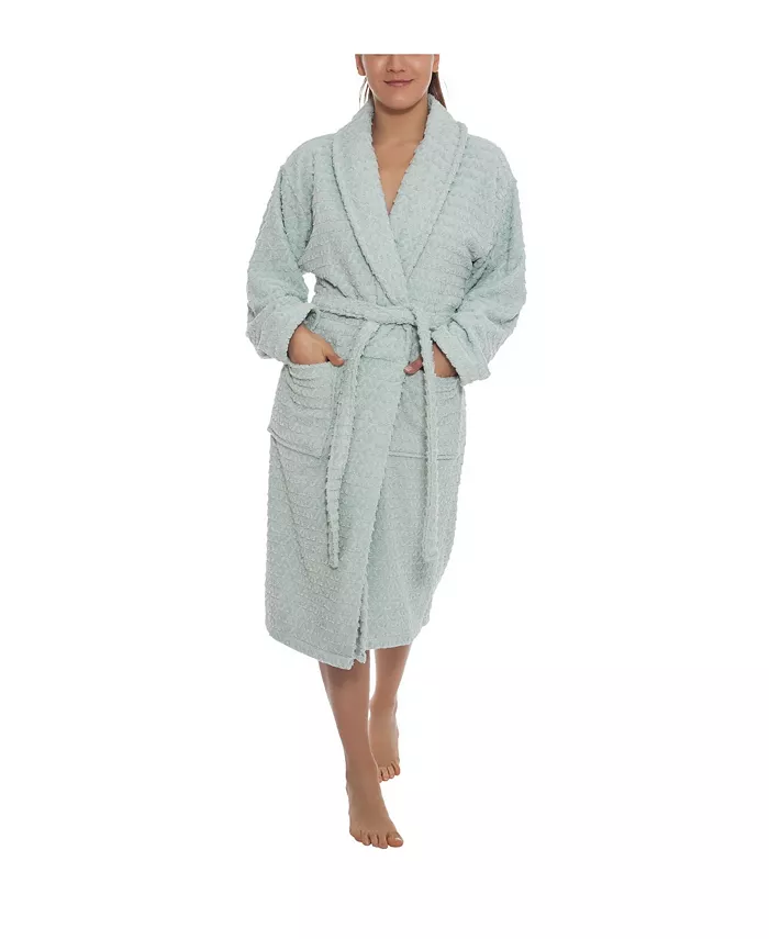 OZAN PREMIUM HOME Azure Unisex Collection Terry Cloth Bathrobe