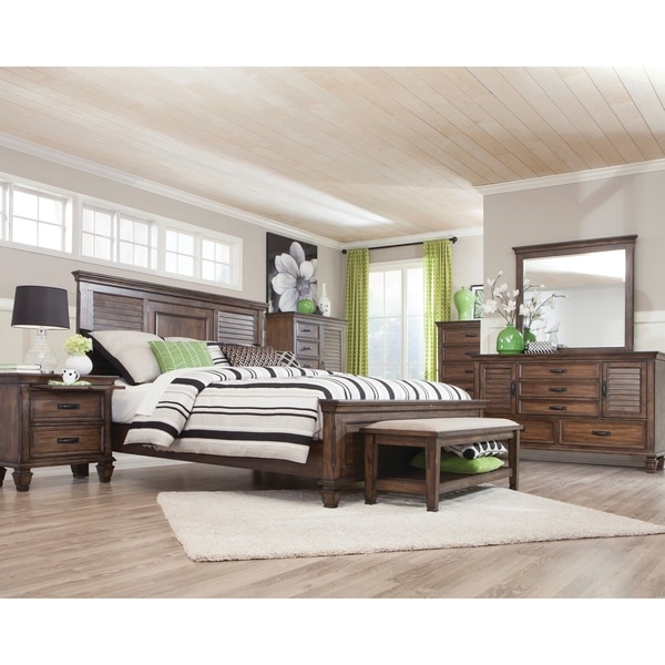 Coaster Furniture Franco Burnished Oak 5-piece Storage Platform Bedroom Set - - 21405351