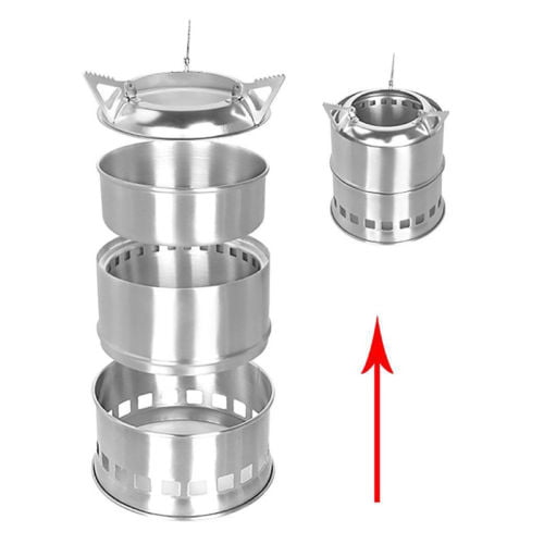 Outdoor Camping Wood-burning Stove Backpacking Portable Survival BBQ Panic Camping Stove