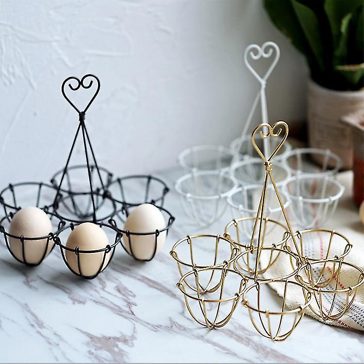 Egg Box Metal Wire Tray For 6 Eggs，easter(matte Antique Black)