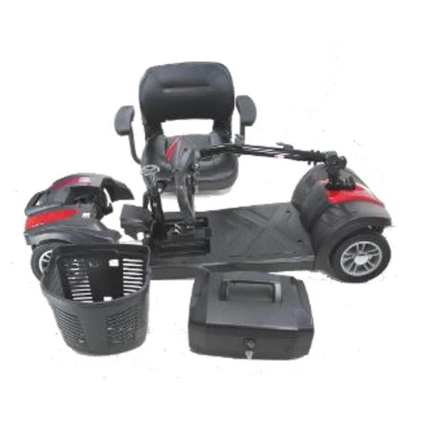 EV Rider MiniRider Lite 4-Wheel Mobility Scooter with Basket, 12Ah Battery, Swivel Seat - Weight Capacity 280Lbs