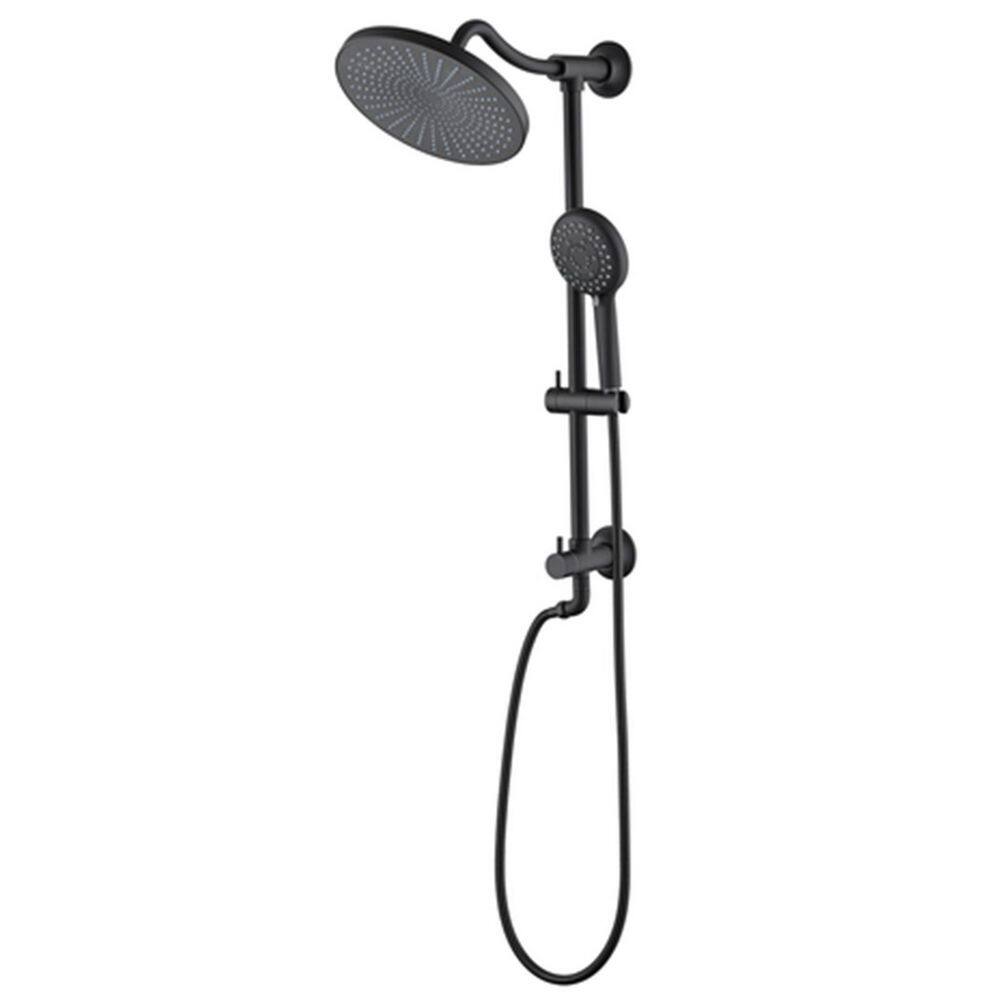 BWE 5-Spray Function Wall Bar Shower Kit with Showerhead Hand Shower Adjustable Slide Bar in Matte Black SF-002