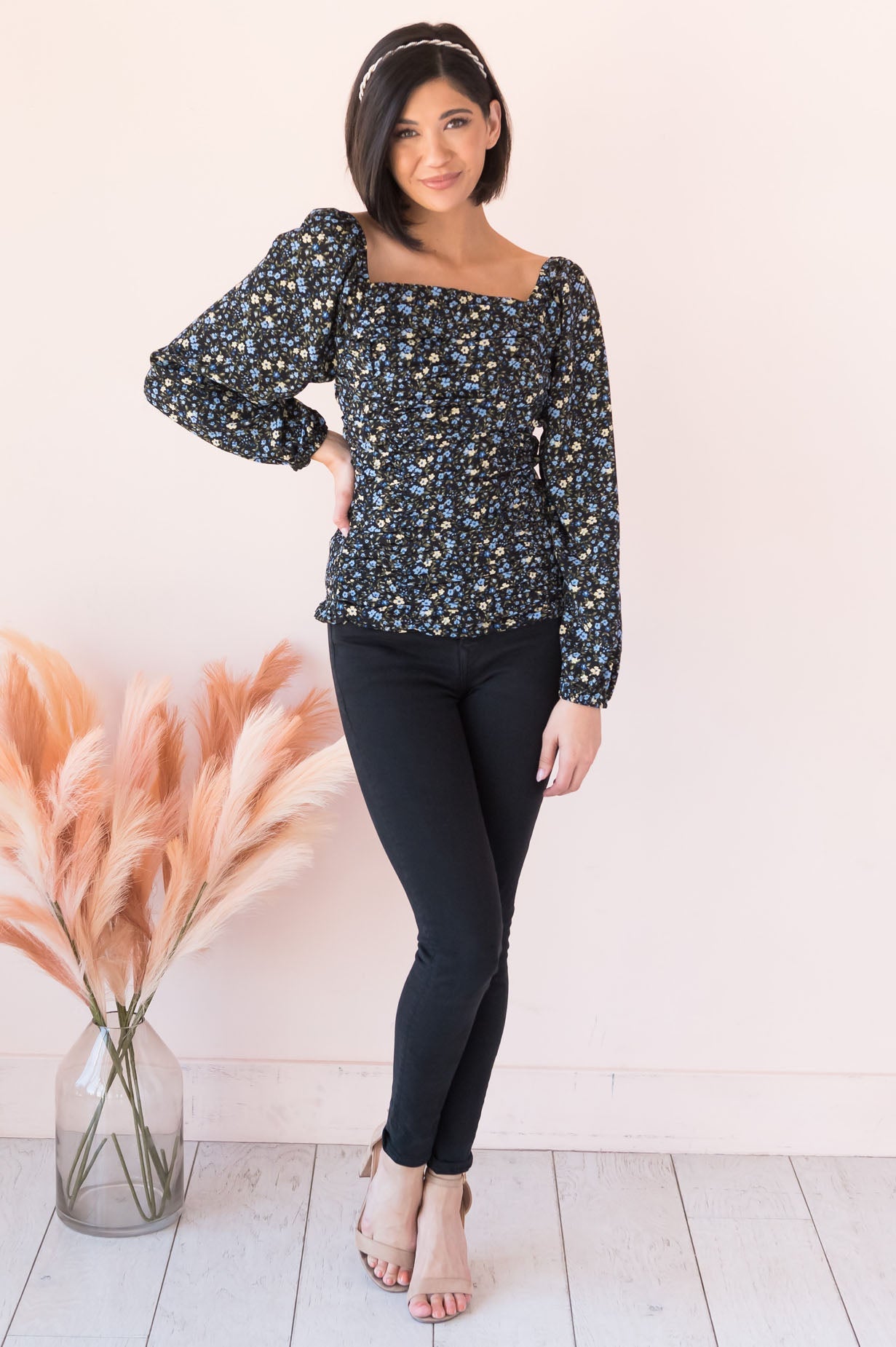 Floral Sensations Modest Ruche Top