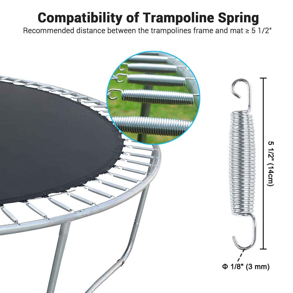 Yescom Trampoline Spring 5.5in 7in 8.25in Options Galvanized Steel 20pcs