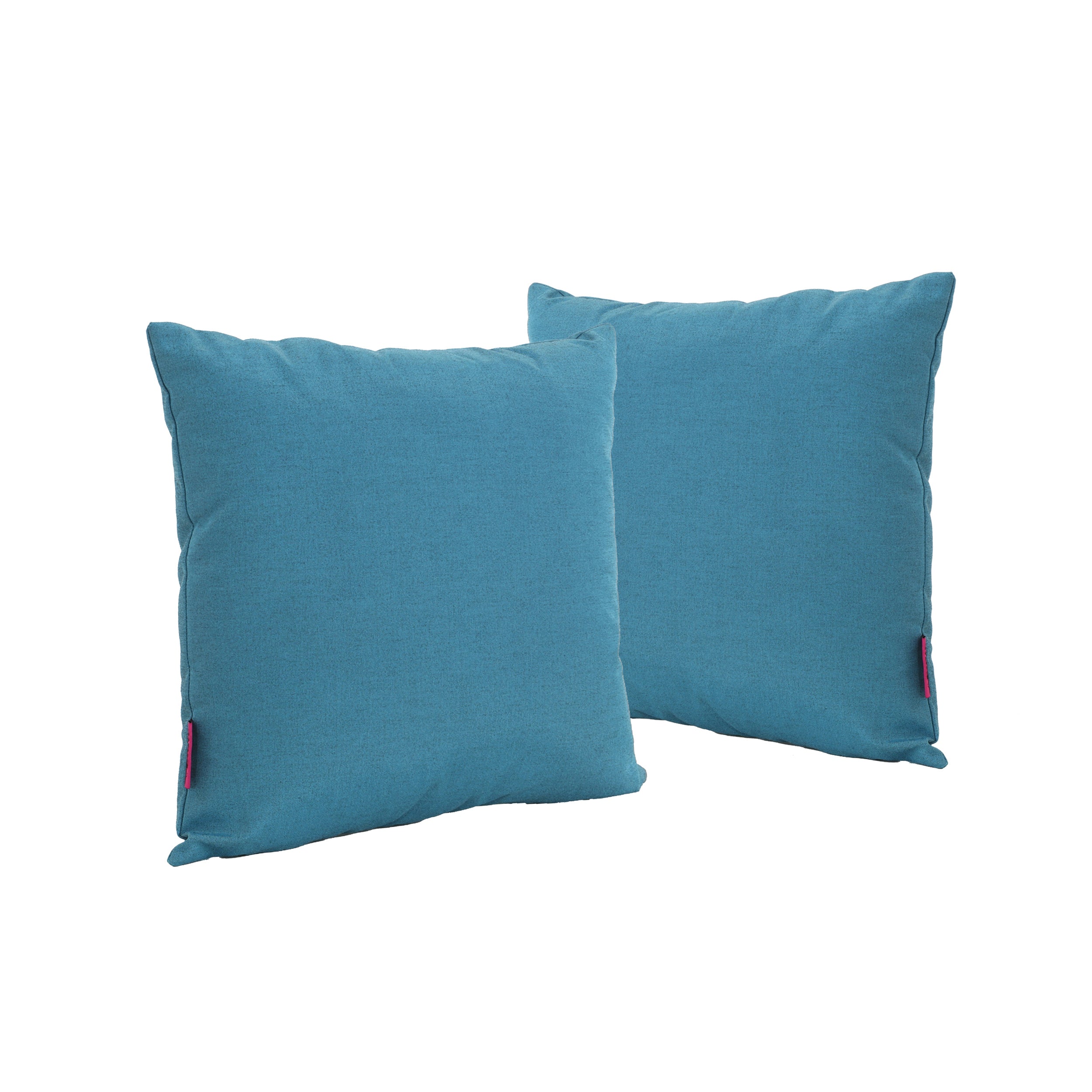 Misty Indoor Teal Water Resistant Small Square Throw Pillow