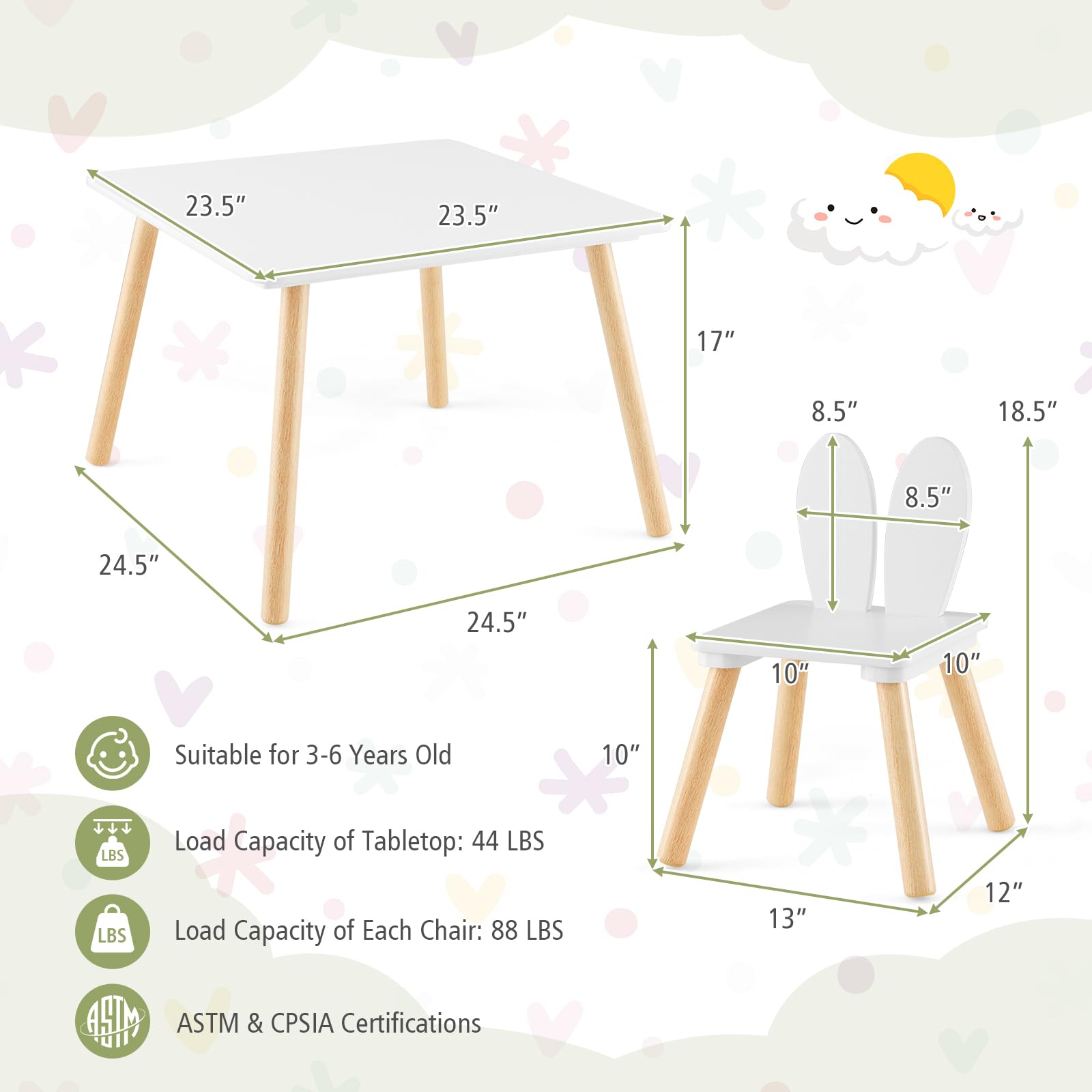 Costzon Kids Table and Chair Set