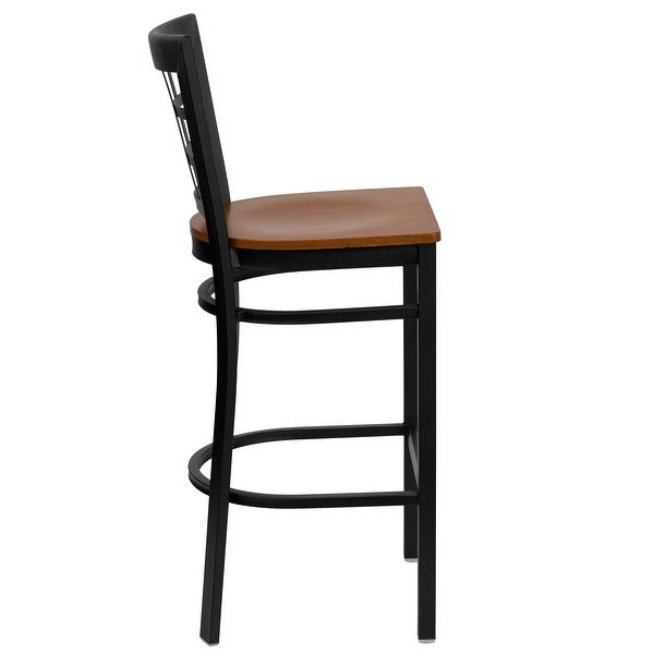 Window Back Metal Restaurant Barstool - 16