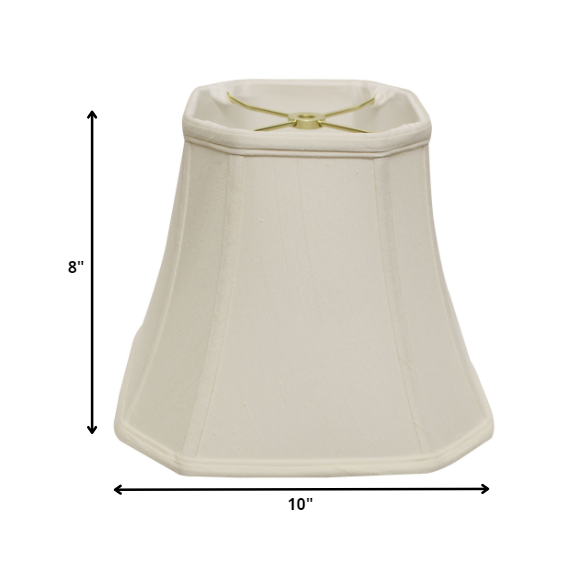 HomeRoots 469663 10 in. White Slanted Square Bell Monay Shantung Lampshade