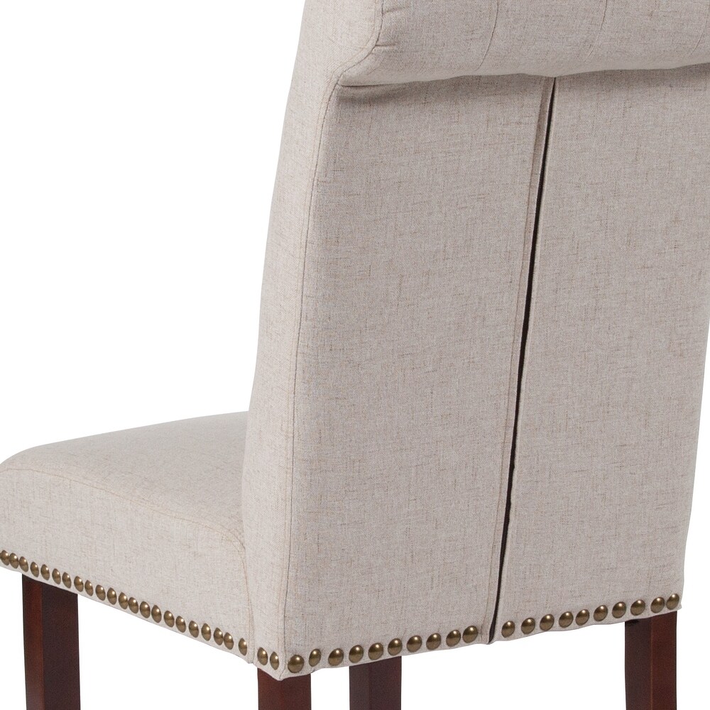 Button tufted Wood Parsons Chair