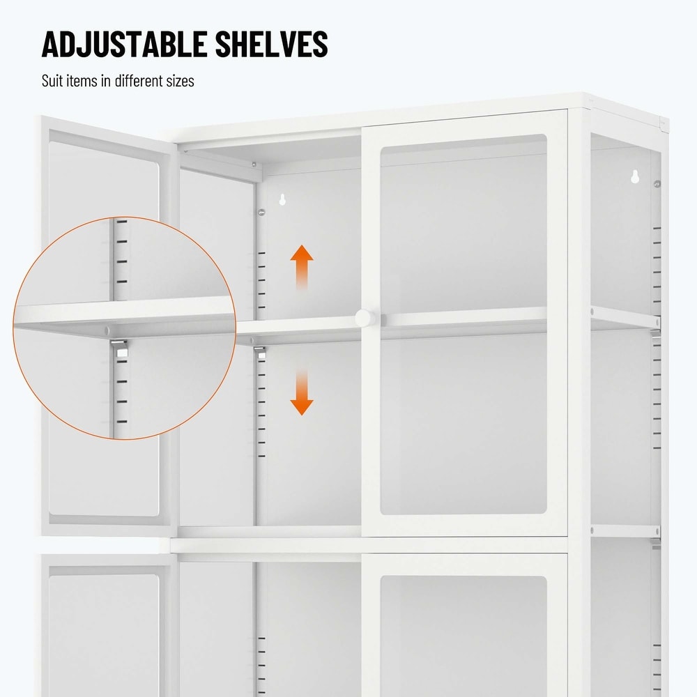 our Glass Door Storage Cabinet with Adjustable Shelves