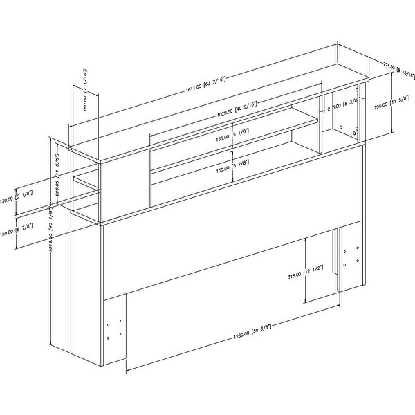 South Shore Vito Full/ Queen Bookcase Headboard - - 5277354
