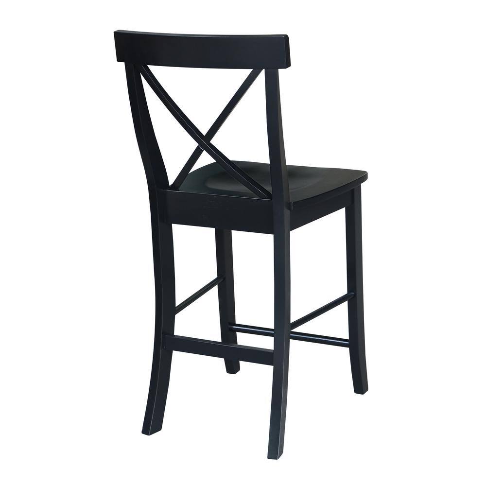 International Concepts X Back 24 in. Black Bar Stool S46-6132