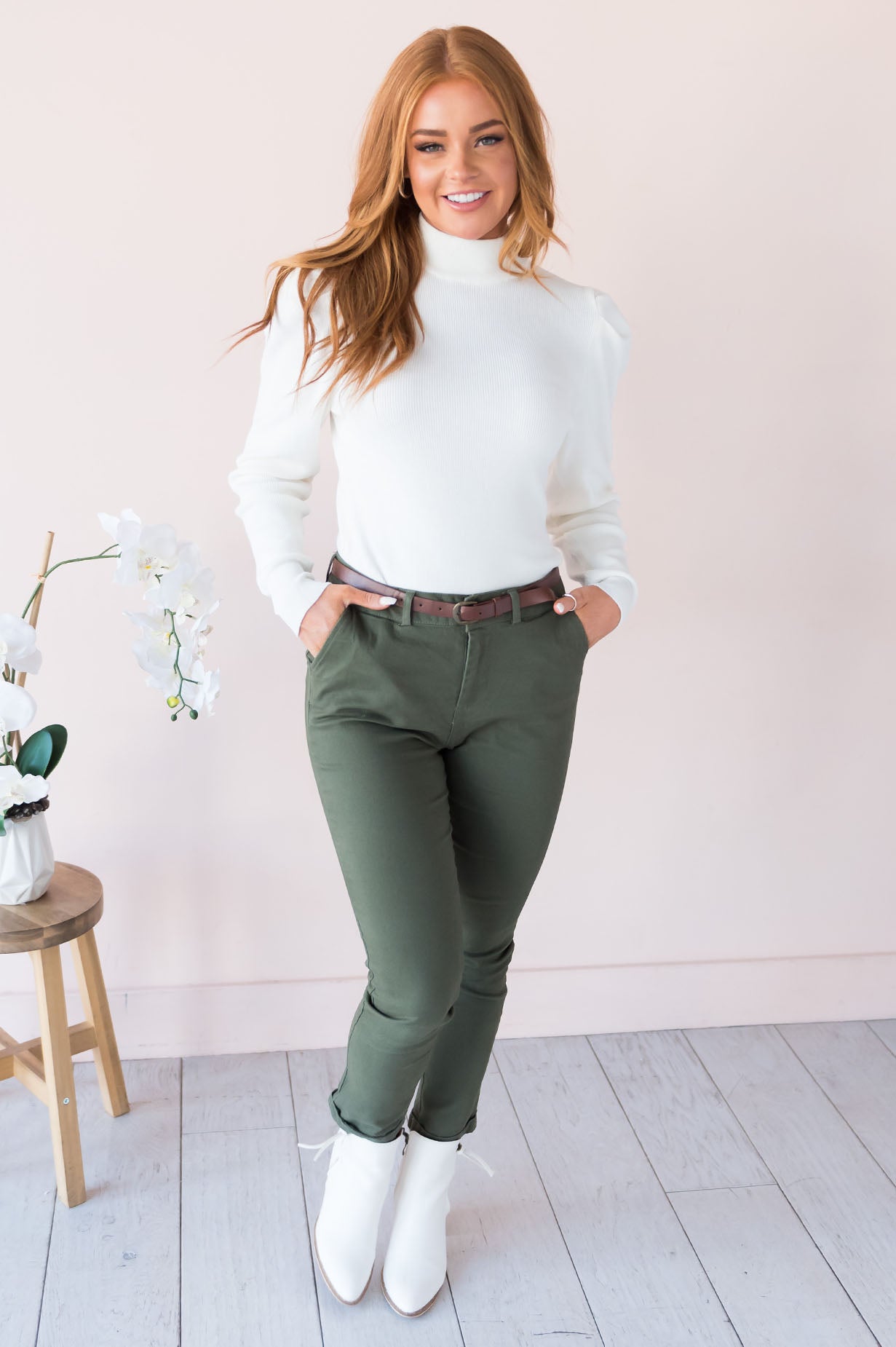 Optimistic Thoughts Modest Twill Pants