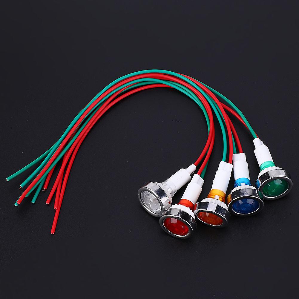 15pcs Dc12v 10mm Led Pilot Lamp Power Indicator Light With Wire Cable