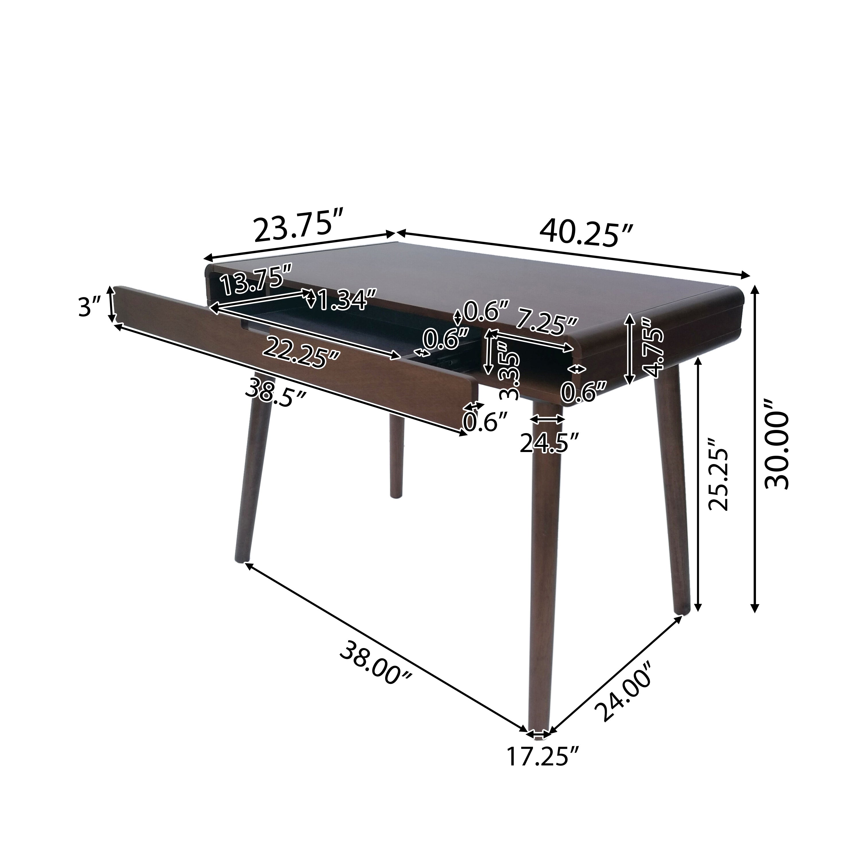 Rex Mid Century Rubberwood Writing Desk