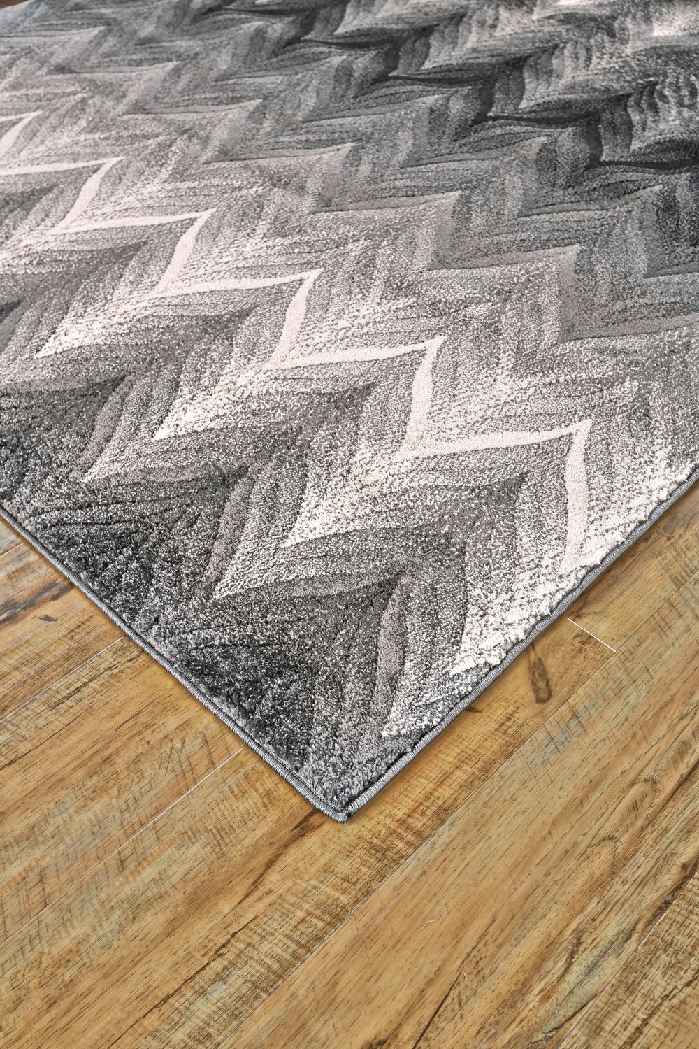 Milania Gray and White Rug by BD Fine