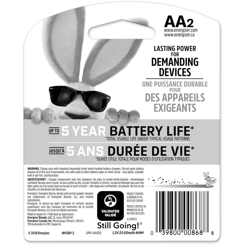 BATTERY RECHRG AA 2PK