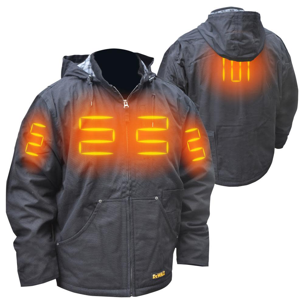 Heavy Duty Heated Black Work Jacket Kit ; M